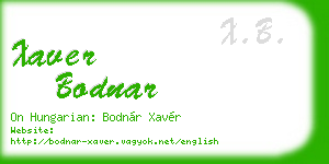 xaver bodnar business card