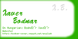 xaver bodnar business card